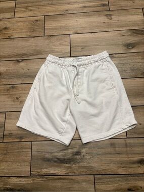 Bershka Mens White Heavyweight Fleece Sweat Shorts Lounge Casual Size M